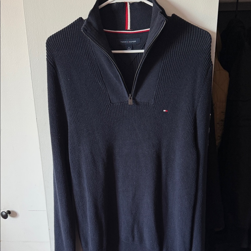 Tommy Hilfiger Men's Navy Zip-Up Sweater